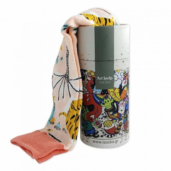 ART SOCKS Κάλτσα με Σχέδια Safari Tiger Gift Box