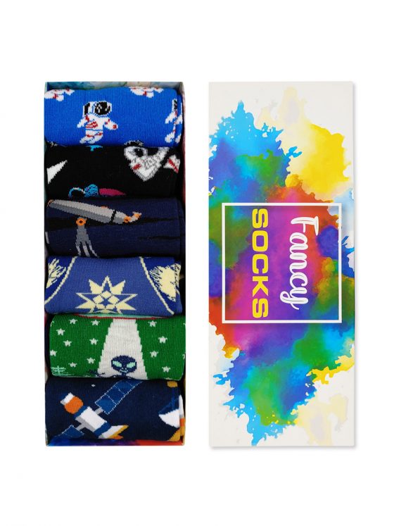 FANCY GIFT BOX Κάλτσες με Σχέδια Galaxy 5+1 Ζευγάρια