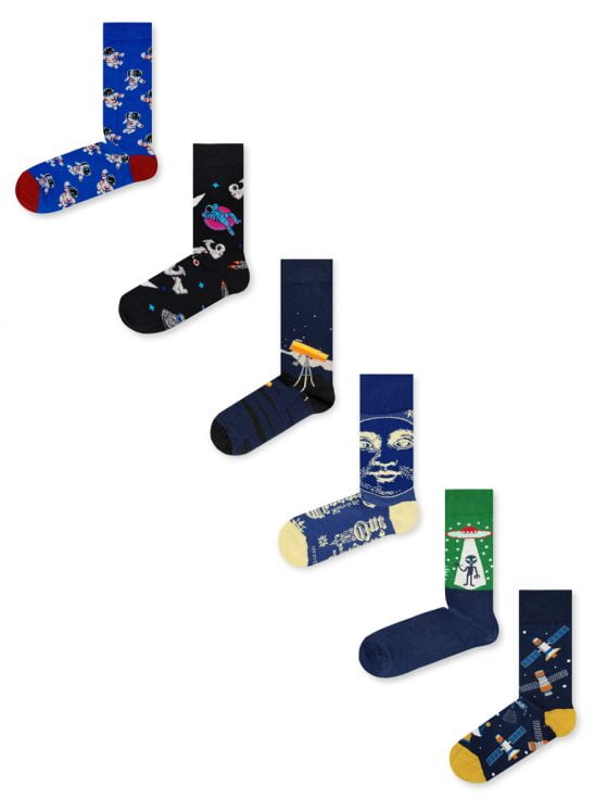 FANCY GIFT BOX Κάλτσες με Σχέδια Galaxy 5+1 Ζευγάρια