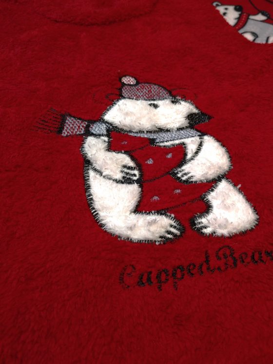TIWI NIGHT Παιδική Μακρυμάνικη Πιτζάμα Fleece με Σχέδιο Capped Bear με Μάσκα Ύπνου