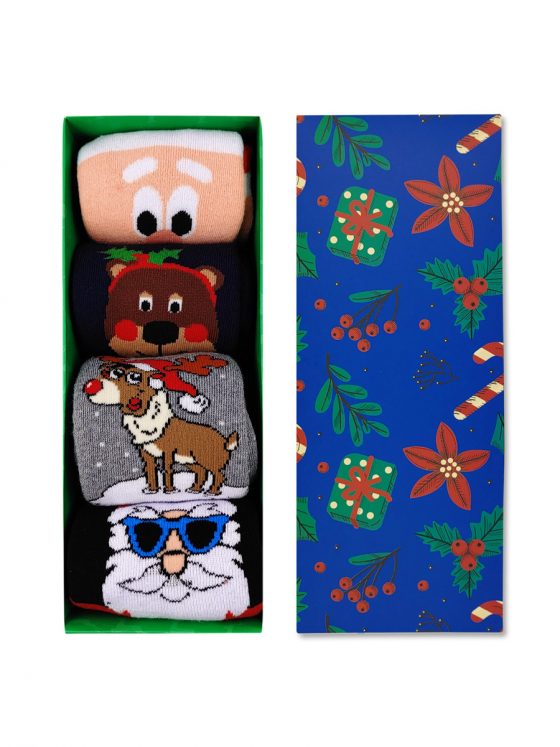 FANCY GIFT BOX Χριστουγεννιάτικες Κάλτσες Πετσετέ με Σχέδια