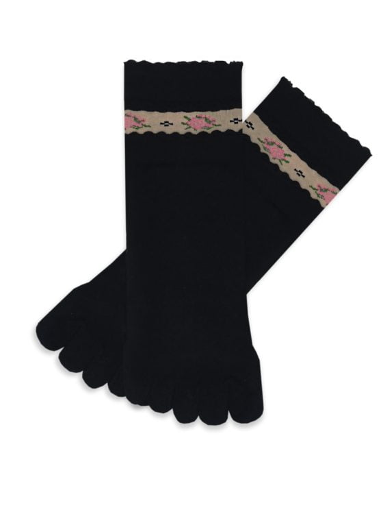 YTLI Κάλτσα με Δάχτυλα Toe Socks με Σχέδια Flowers