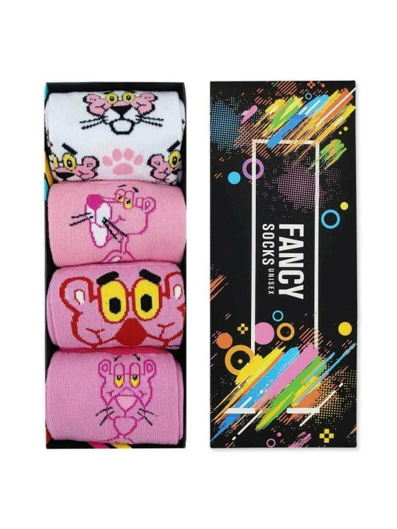 FANCY GIFT BOX Κάλτσες με Σχέδια Pink Panther 4 Ζευγάρια