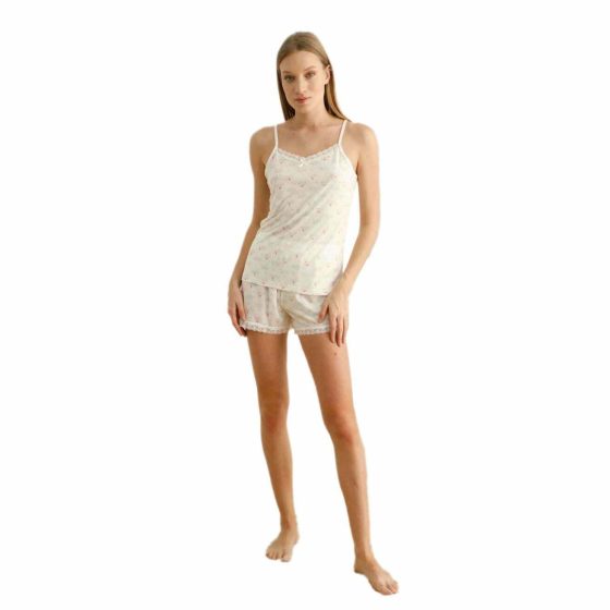 Γυναικεία Πιτζάμα Τιραντέ Viscose με Σχέδια Flowers PJM