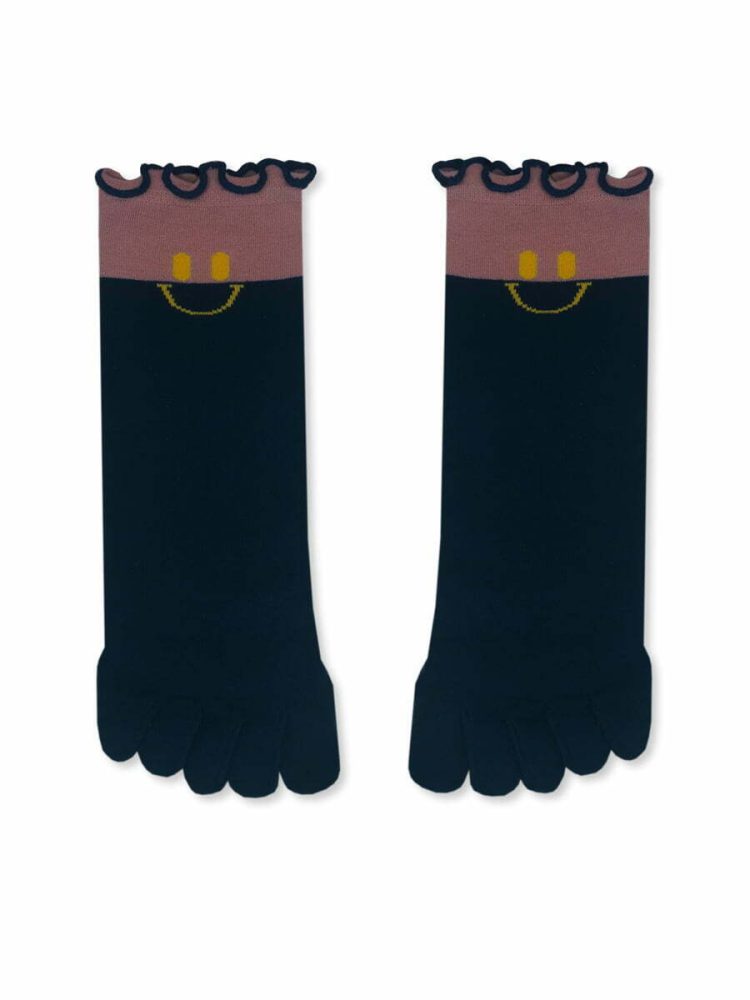 YTLI Κάλτσα με Δάχτυλα Toe Socks με Σχέδια Smile