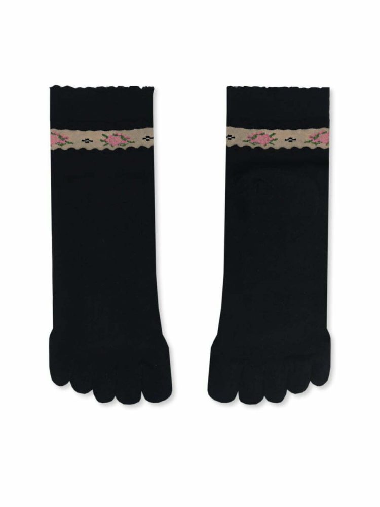 YTLI Κάλτσα με Δάχτυλα Toe Socks με Σχέδια Flowers