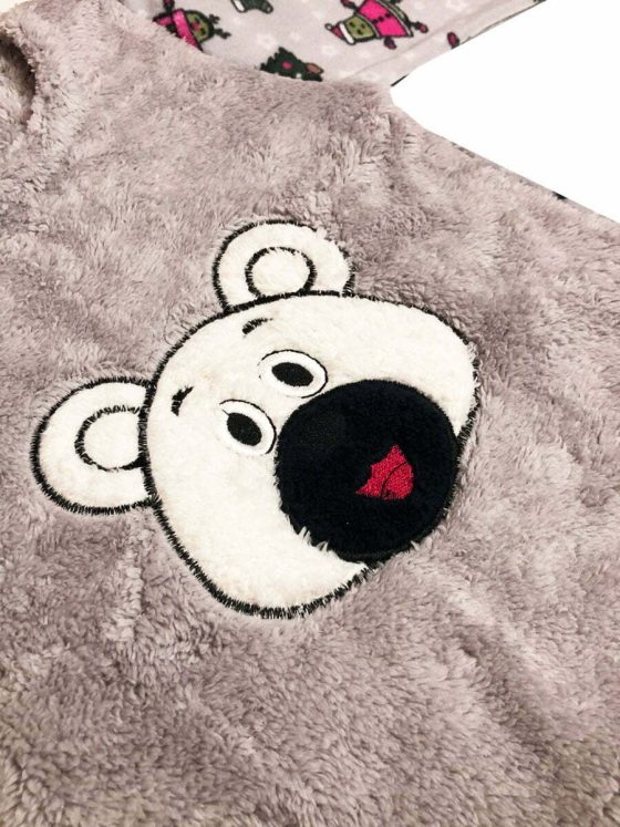 TIWI NIGHT Παιδική Μακρυμάνικη Πιτζάμα Fleece με Σχέδιο Teddy Bear με Μάσκα Ύπνου