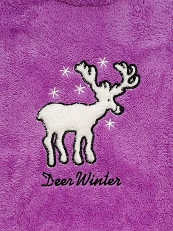 TIWI NIGHT Παιδική Μακρυμάνικη Πιτζάμα Fleece με Σχέδιο Deer Winter με Μάσκα Ύπνου