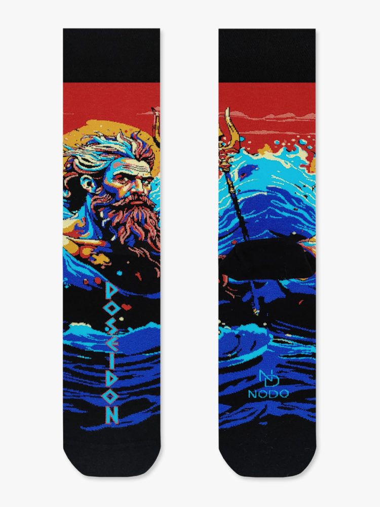 Κάλτσα Βαμβακερή με Σχέδια Poseidon The Greek God NODO