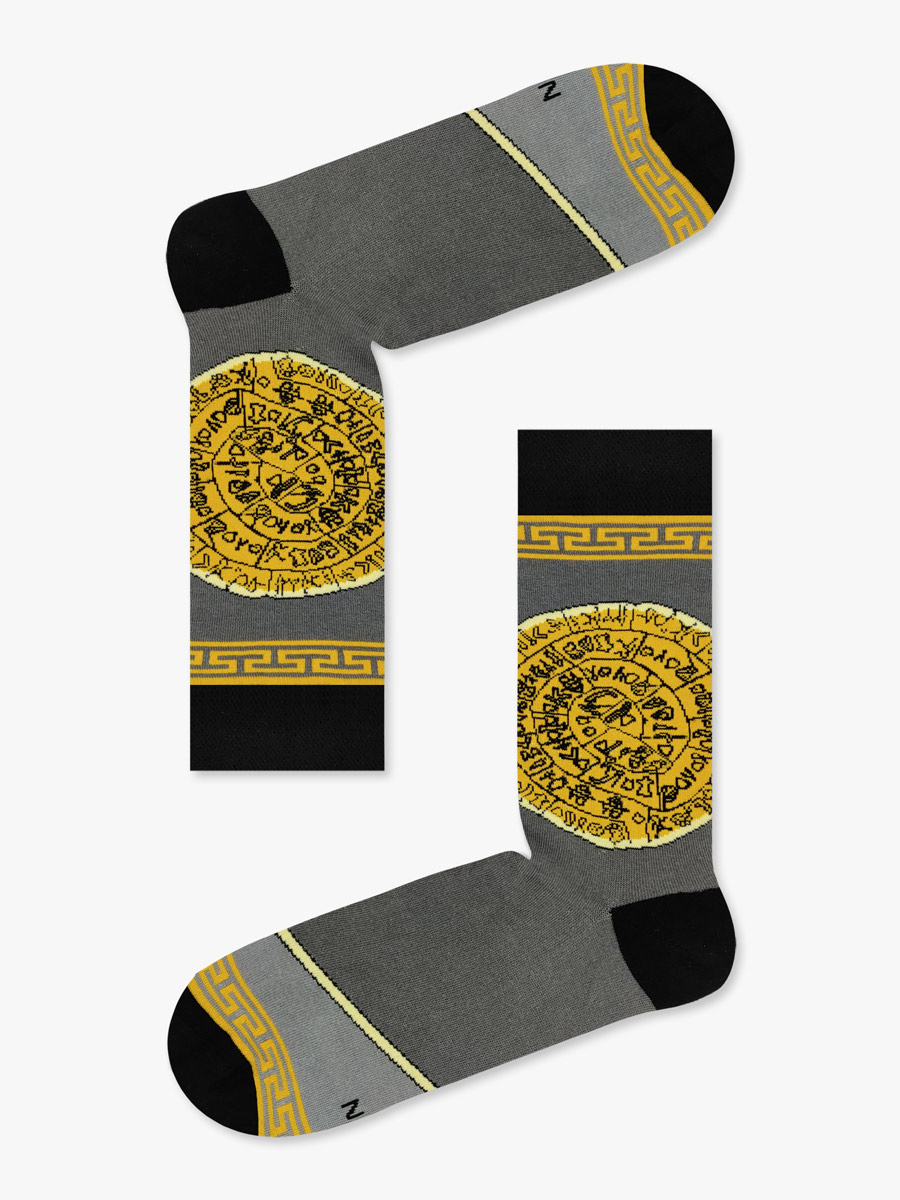 Κάλτσα Βαμβακερή με Σχέδια Phaistos Disc NODO Κάλτσα Βαμβακερή με Σχέδια Phaistos Disc NODO