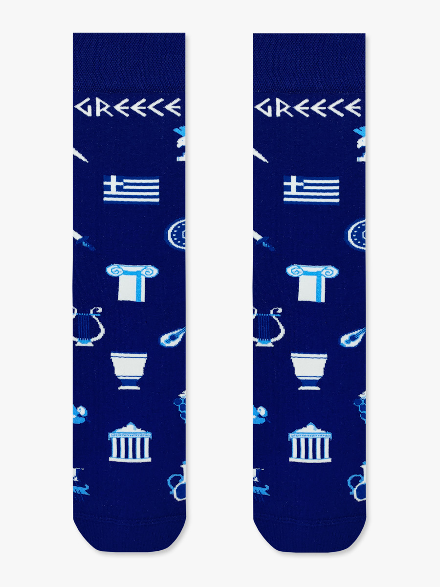 Κάλτσα Βαμβακερή με Σχέδια Greek Patterns NODO Κάλτσα Βαμβακερή με Σχέδια Greek Patterns NODO