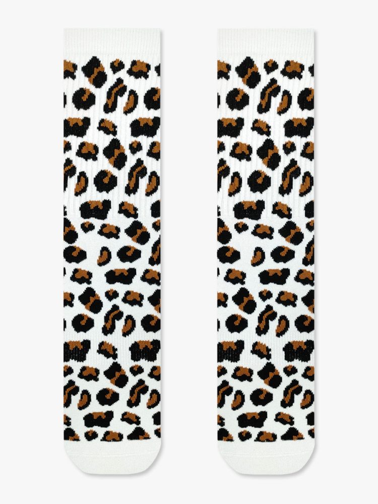 Κάλτσα Βαμβακερή Πετσετέ με Σχέδια Leopard NODO