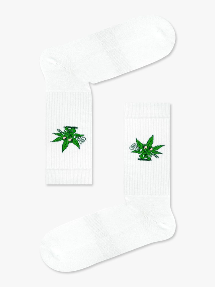 Κάλτσα Βαμβακερή Πετσετέ με Σχέδια Marijuana Best Bud RTO