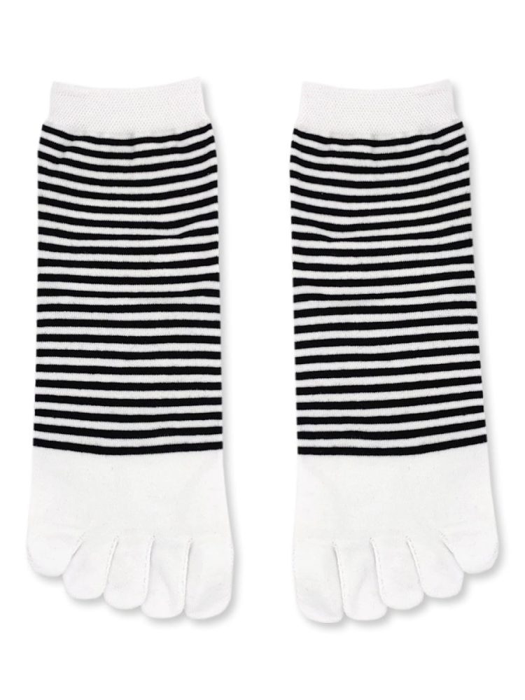 Κάλτσες Βαμβακερές με Δάχτυλα Toe Socks Ριγέ Q&Y