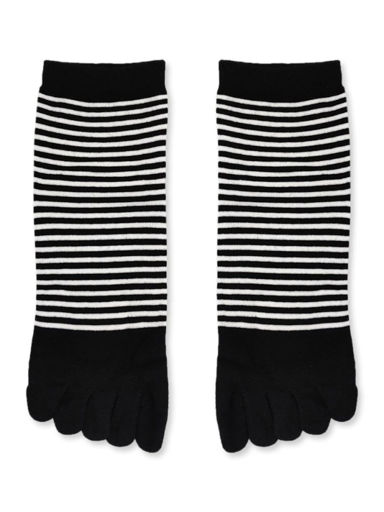 Κάλτσες Βαμβακερές με Δάχτυλα Toe Socks Ριγέ Q&Y