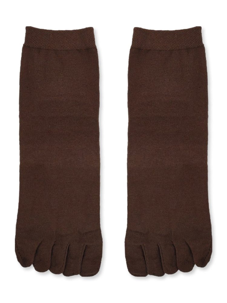 Κάλτσες Βαμβακερές με Δάχτυλα Toe Socks Μονόχρωμες Q&Y