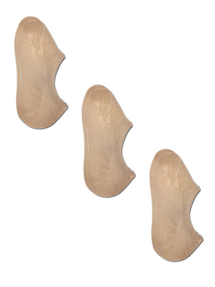 Καλτσάκια Βαμβακερά Αόρατα με Σιλικόνη στη Φτέρνα 3 Ζευγάρια Q&Y