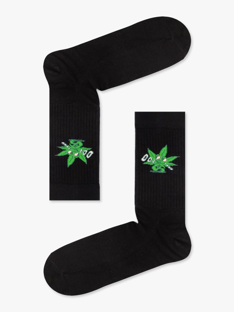 Κάλτσα Βαμβακερή Πετσετέ με Marijuane Best Bad RTO