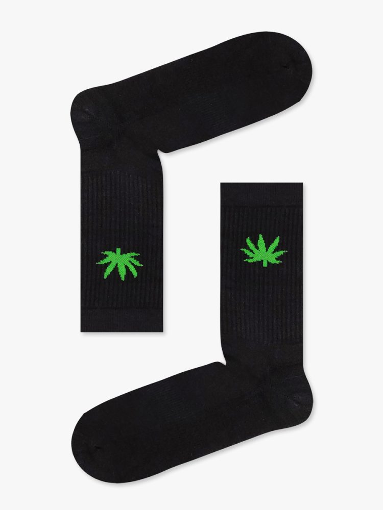 Κάλτσα Βαμβακερή Πετσετέ με Cannabis Leaf RTO