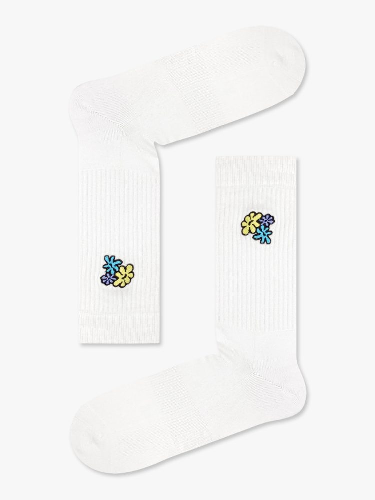 Κάλτσα Βαμβακερή Πετσετέ με Σχέδια Daisy Colors RTO