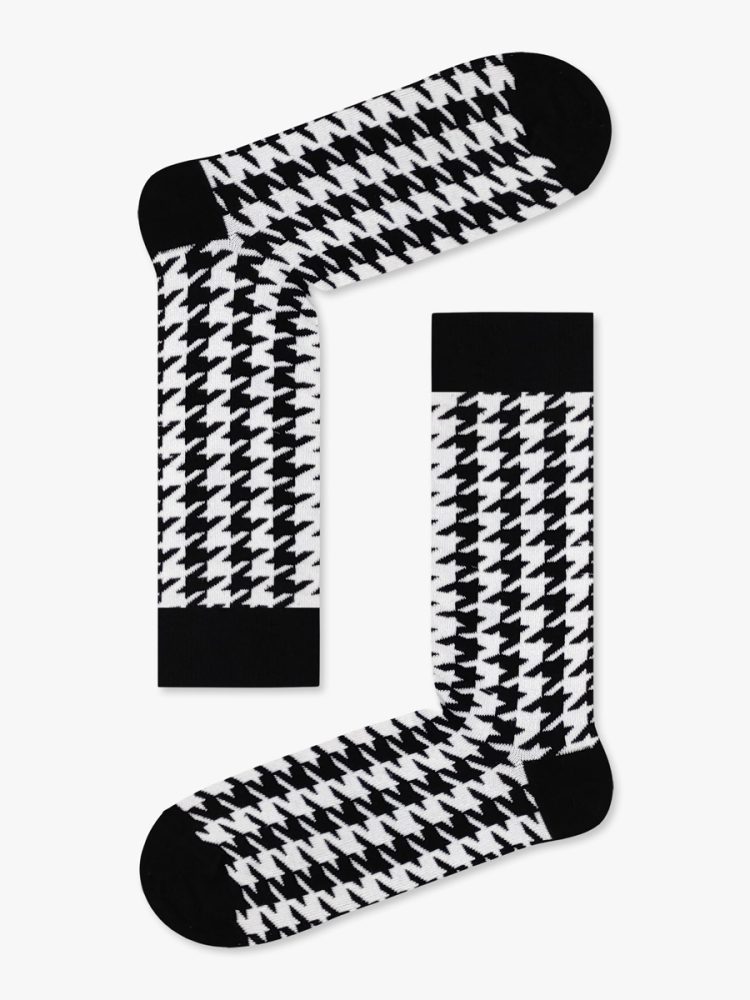 Βαμβακερή Κάλτσα με Σχέδια Houndstooth RTO