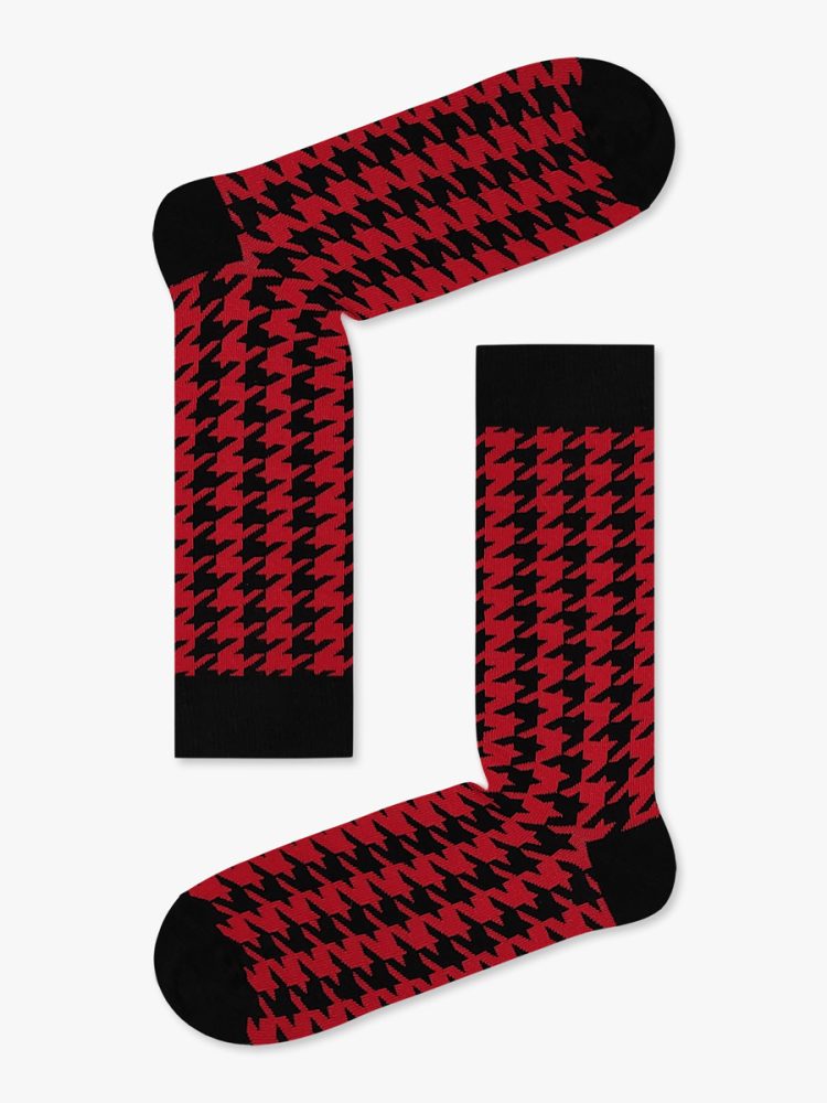 Βαμβακερή Κάλτσα με Σχέδια Houndstooth RTO