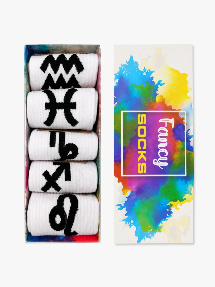 GIFT BOX Κάλτσες Βαμβακερές με Σχέδια Zodiac Signs 5 Ζευγάρια NODO