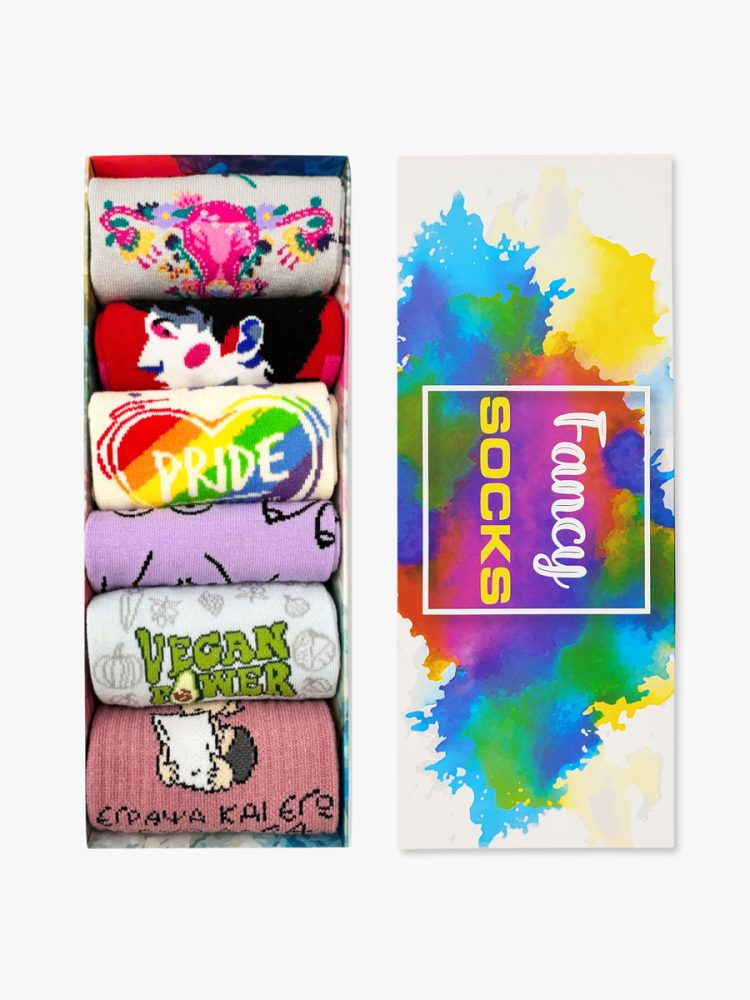 GIFT BOX Κάλτσες Βαμβακερές με Σχέδια Mixed 6 Ζευγάρια NODO
