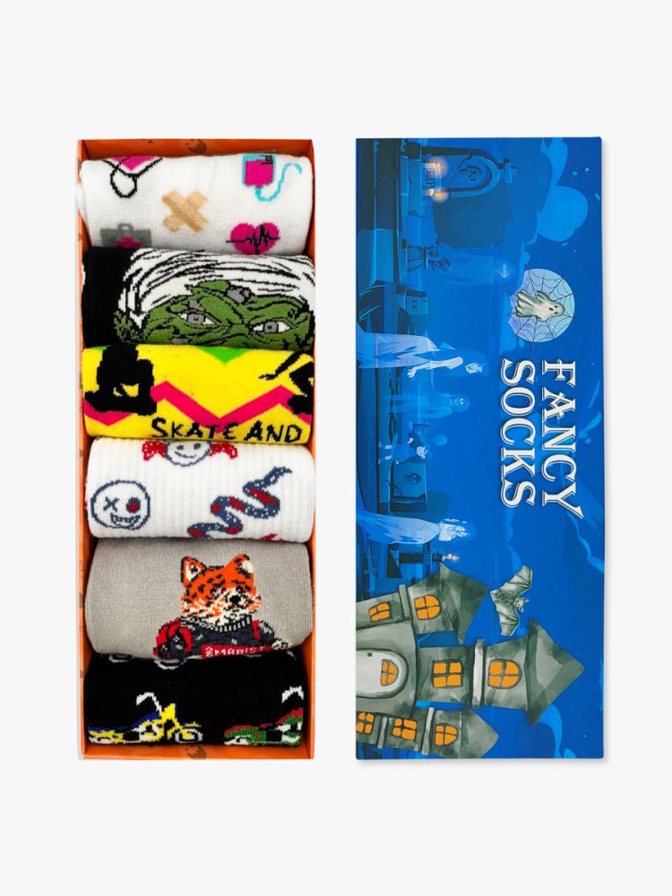 GIFT BOX Κάλτσες Βαμβακερές με Σχέδια Mixed 6 Ζευγάρια NODO