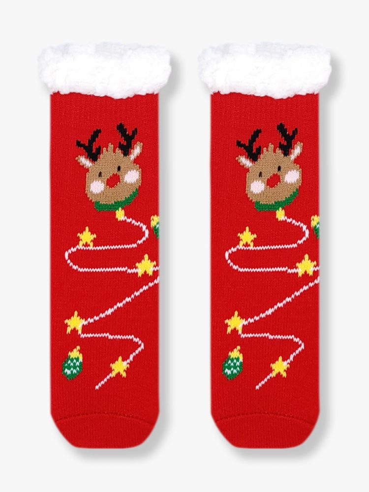 Χριστουγεννιάτικη Παιδική Καλτσοπαντόφλα Χνουδωτή Reindeer Magic με Αντιολισθητικό Πάτο YTLI