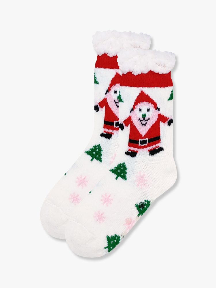 Χριστουγεννιάτικη Παιδική Καλτσοπαντόφλα Χνουδωτή Little Santa με Αντιολισθητικό Πάτο YTLI