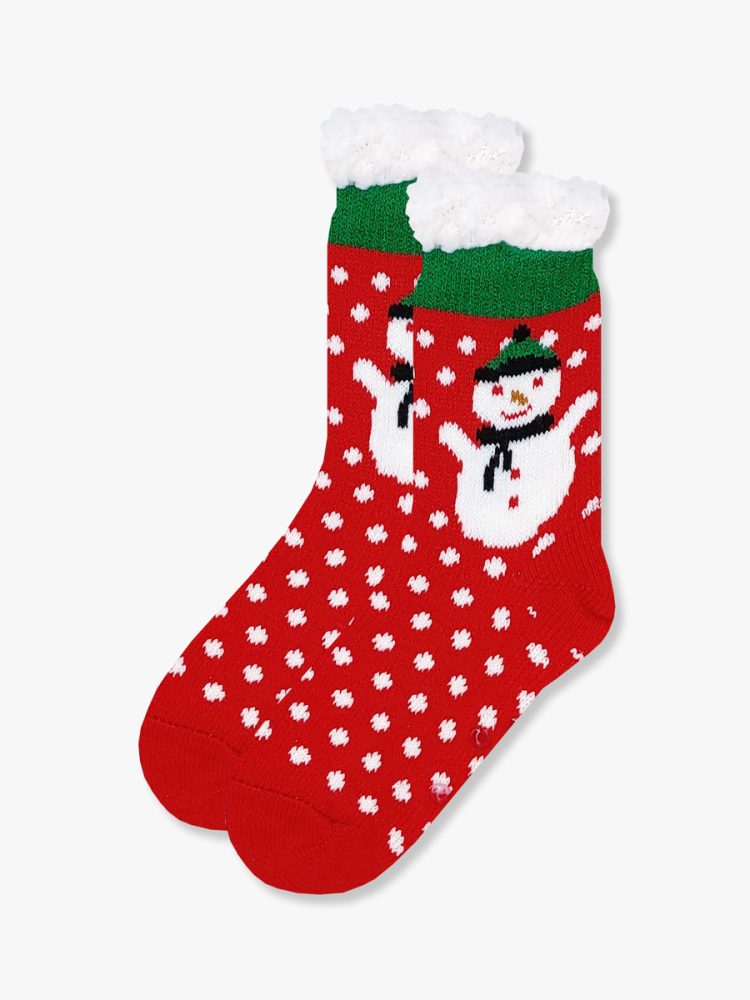 Χριστουγεννιάτικη Παιδική Καλτσοπαντόφλα Χνουδωτή Let it Snow με Αντιολισθητικό Πάτο YTLI