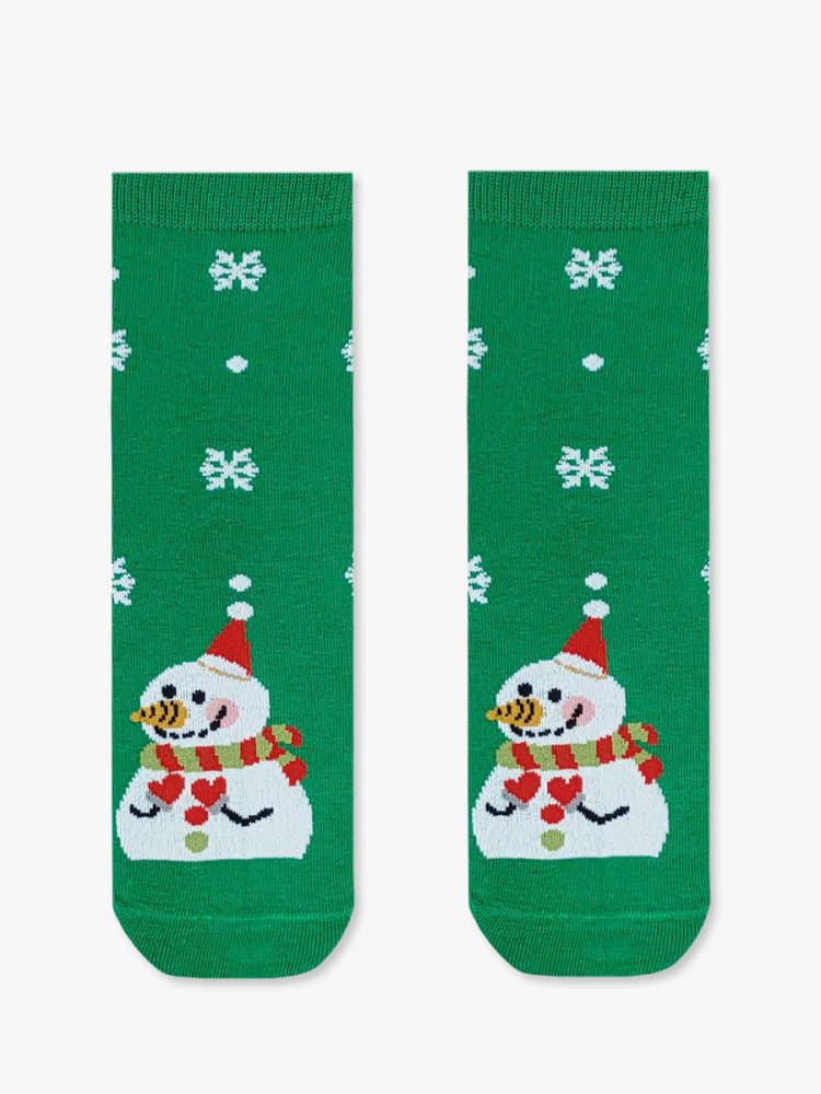 Χριστουγεννιάτικη Παιδική Κάλτσα Βαμβακερή με Σχέδια Snowman Snowflakes YTLI