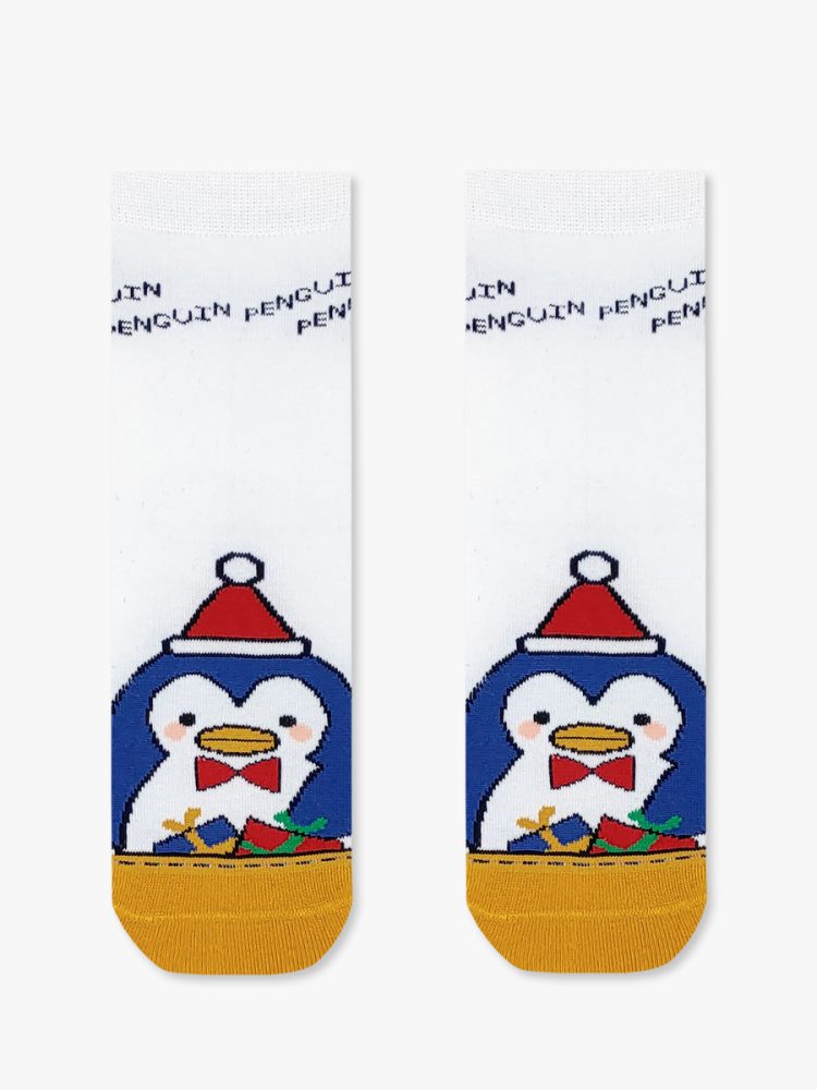Χριστουγεννιάτικη Παιδική Κάλτσα Βαμβακερή με Σχέδια Penguin Claus YTLI