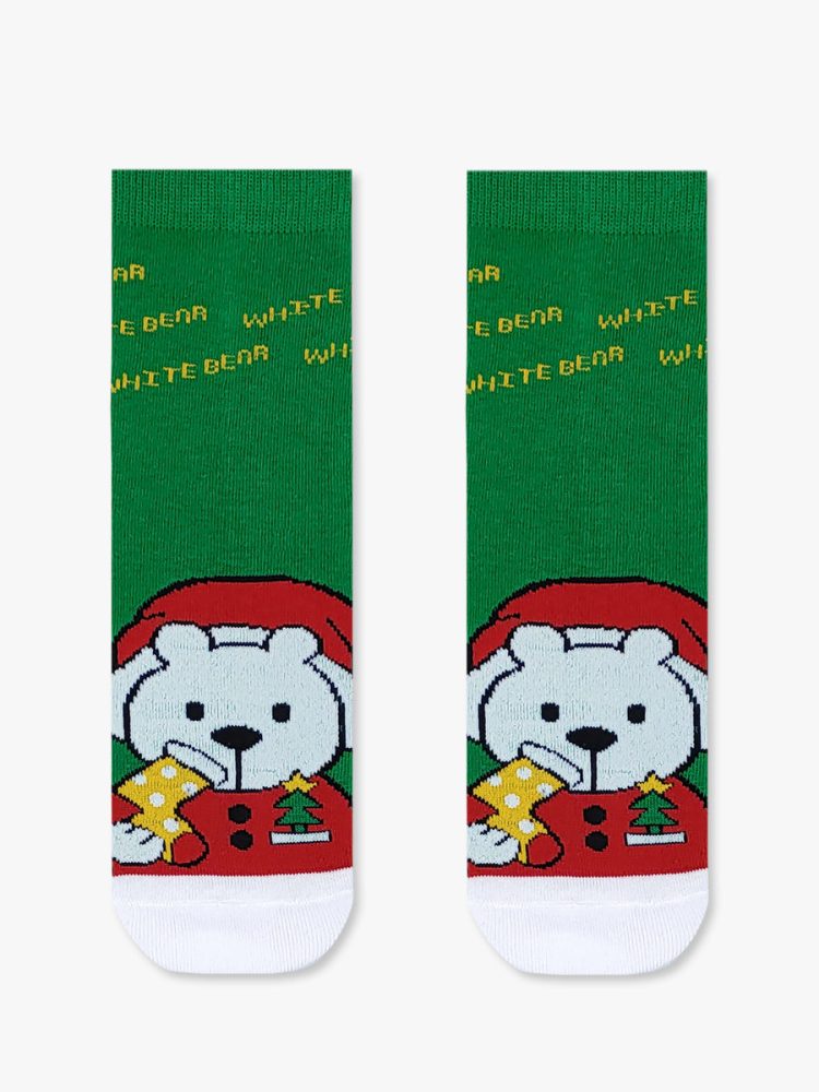 Χριστουγεννιάτικη Παιδική Κάλτσα Βαμβακερή με Σχέδια Christmas Bear YTLI