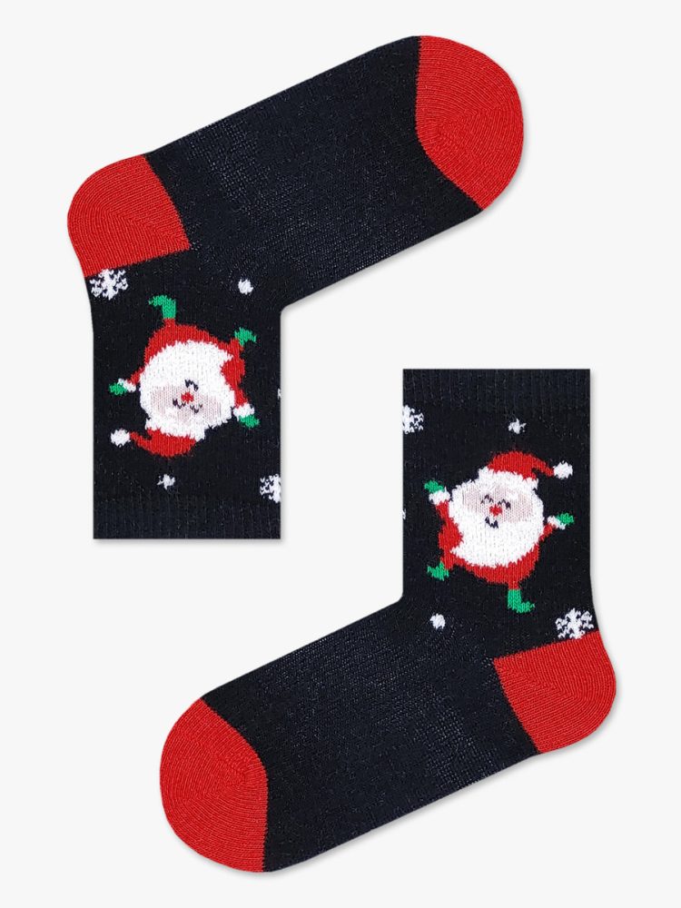 Χριστουγεννιάτικη Παιδική Κάλτσα Μάλλινη με Σχέδια Little Santa Man YTLI