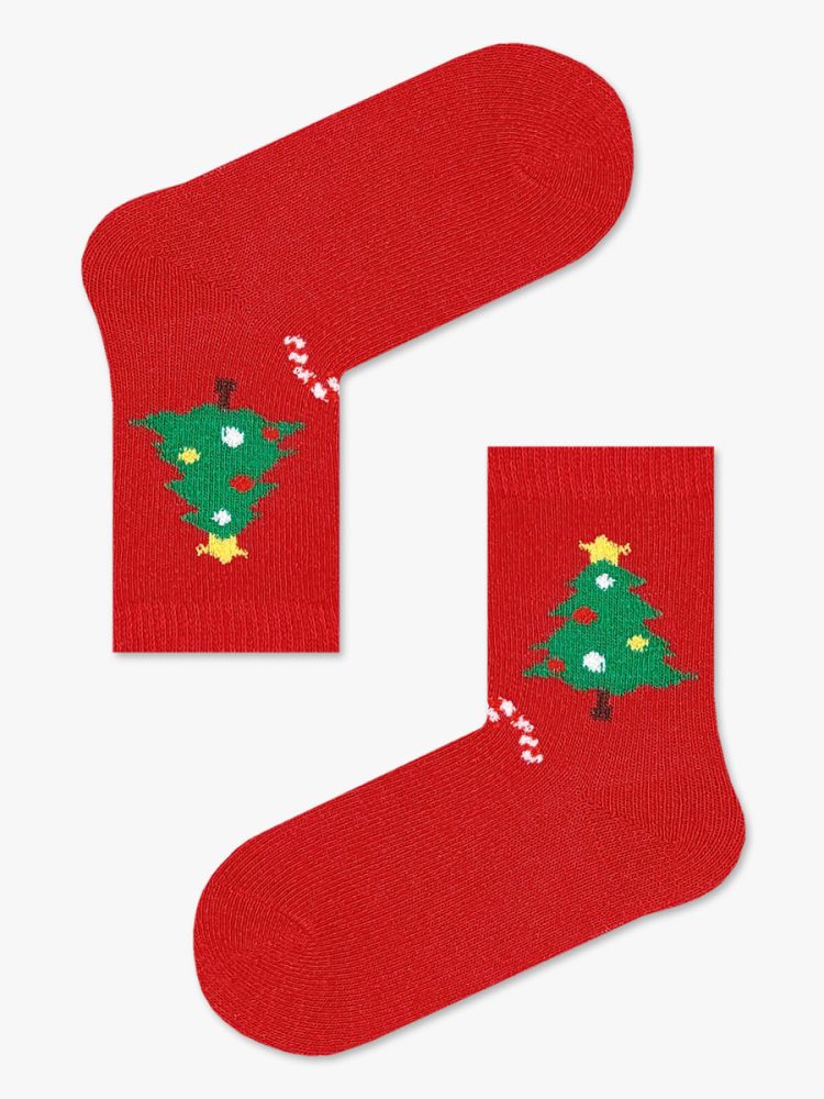 Χριστουγεννιάτικη Παιδική Κάλτσα Μάλλινη με Σχέδια Christmas Tree YTLI