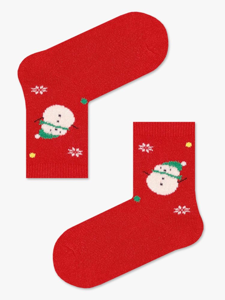 Χριστουγεννιάτικη Παιδική Κάλτσα Μάλλινη με Σχέδια Snowman YTLI