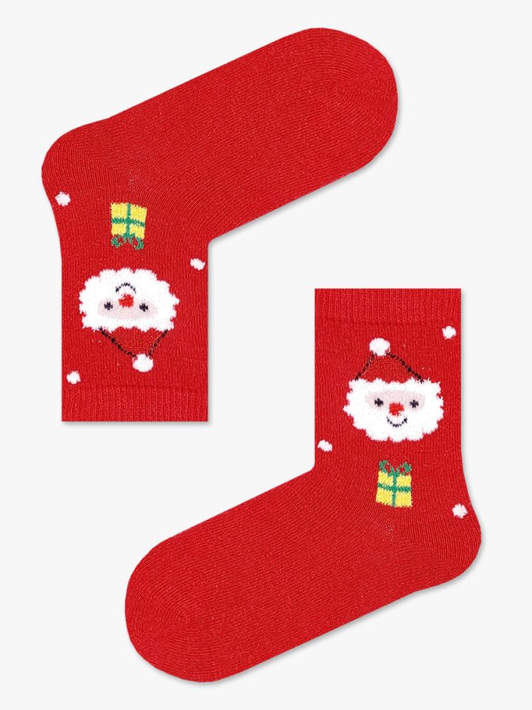 Χριστουγεννιάτικη Παιδική Κάλτσα Μάλλινη με Σχέδια Santa Present YTLI