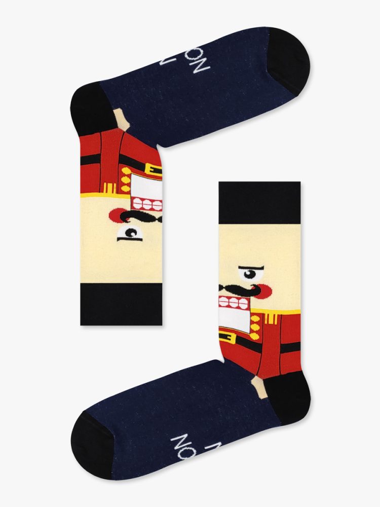 Χριστουγεννιάτικη Κάλτσα Βαμβακερή με Σχέδια Nutcracker NODO