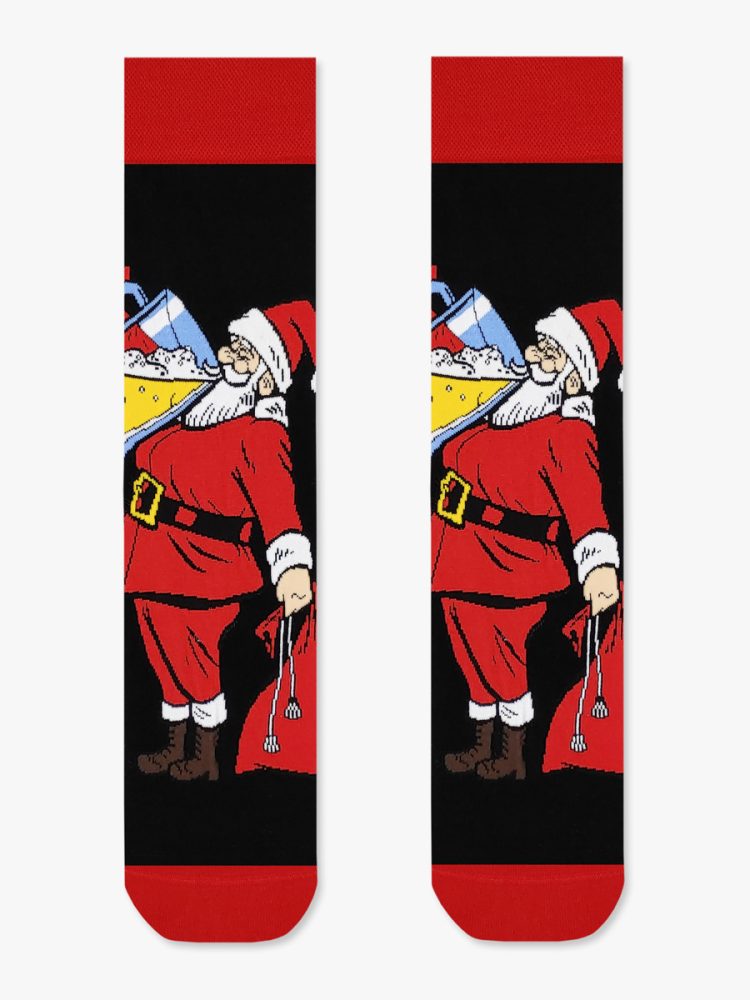 Χριστουγεννιάτικη Κάλτσα Βαμβακερή με Σχέδια Santa Thirsty NODO