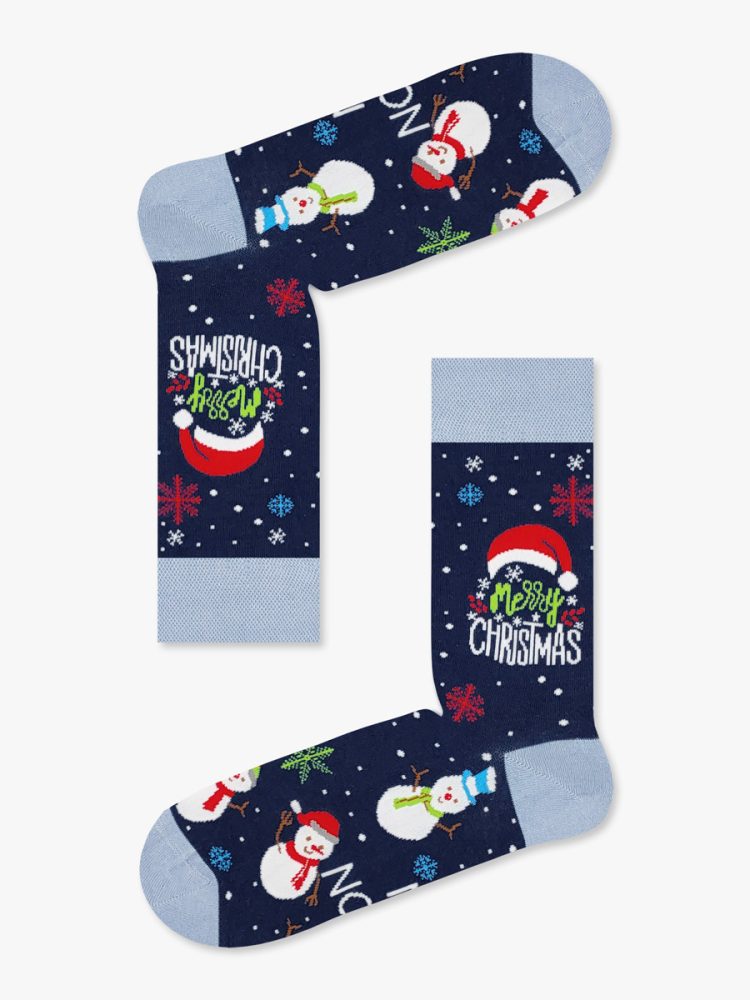 Χριστουγεννιάτικη Κάλτσα Βαμβακερή με Σχέδια Merry Christmas NODO