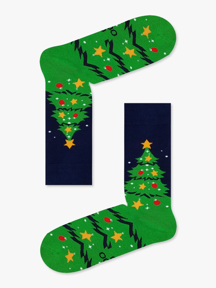 Χριστουγεννιάτικη Κάλτσα Πετσετέ με Σχέδια Oh Christmas Tree NODO