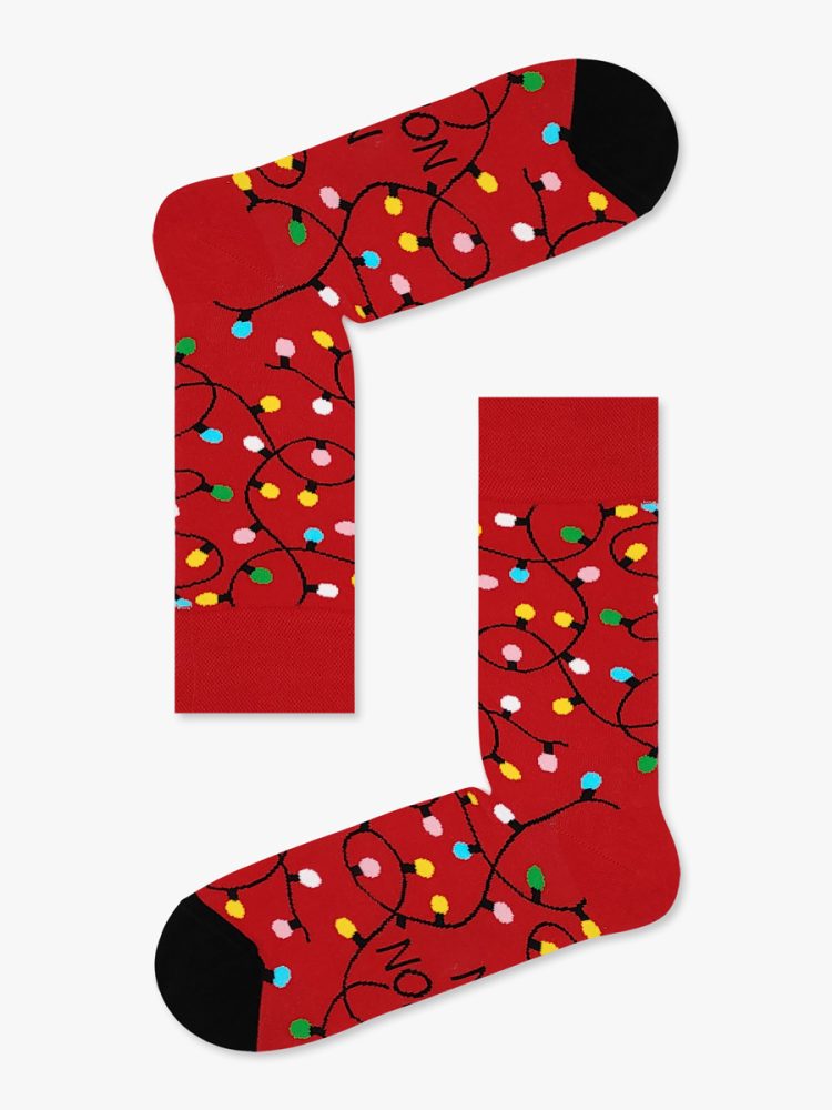 Χριστουγεννιάτικη Κάλτσα Βαμβακερή με Σχέδια Christmas Lights NODO