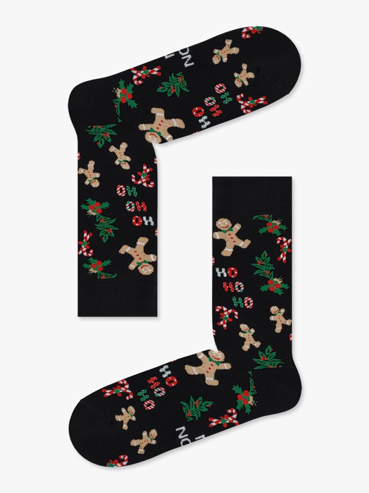 Χριστουγεννιάτικη Κάλτσα Πετσετέ με Σχέδια HO HO HO Ginger Man NODO