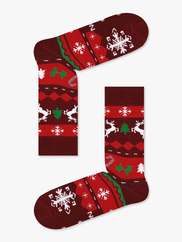 Χριστουγεννιάτικη Κάλτσα Πετσετέ με Σχέδια Christmas Classic NODO