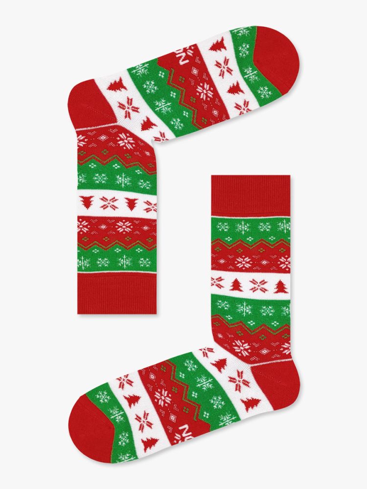 Χριστουγεννιάτικη Κάλτσα Πετσετέ με Σχέδια Christmas Sweater On My Feet NODO