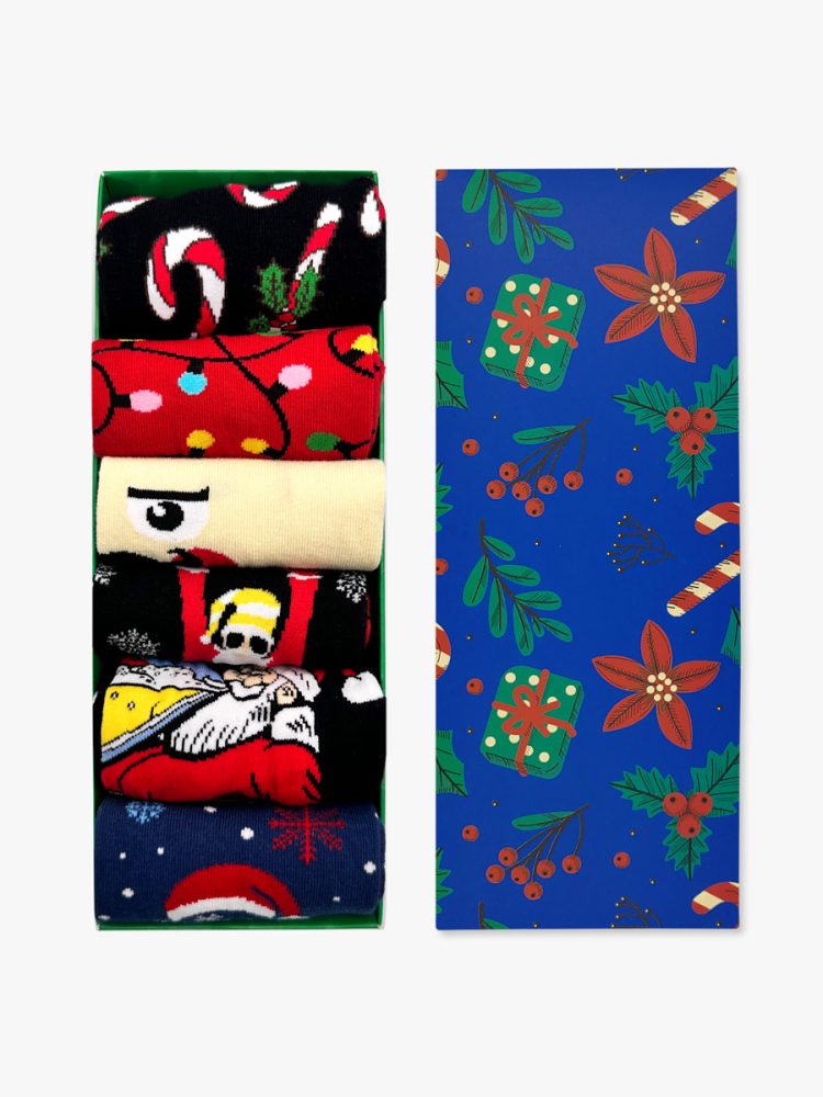 GIFT BOX Κάλτσες Βαμβακερές με Χριστουγεννιάτικα Σχέδια Mixed 6 Ζευγάρια NODO
