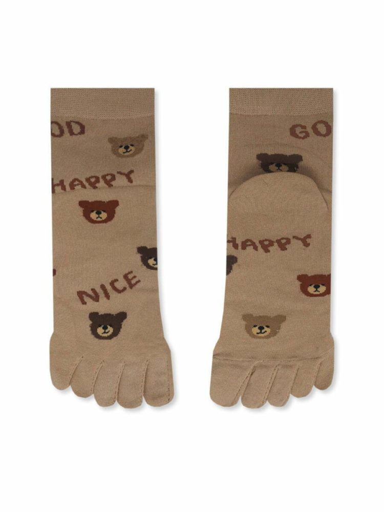 Κάλτσα Βαμβακερή με Δάχτυλα Toe Socks με Σχέδια Teddy Bear YTLI
