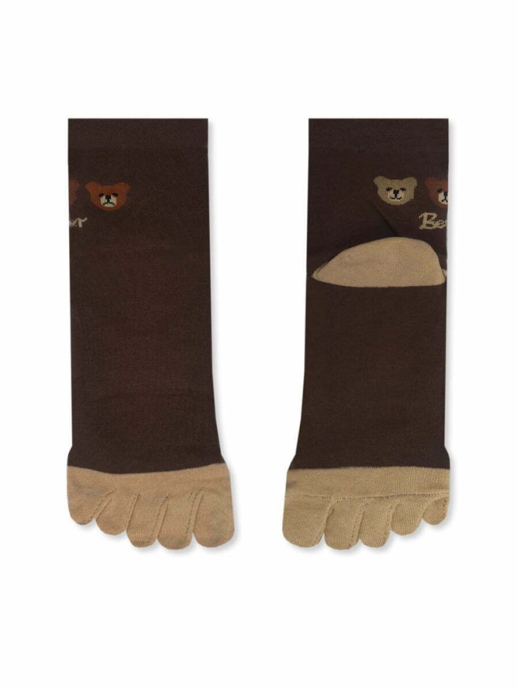 Κάλτσα Βαμβακερή με Δάχτυλα Toe Socks με Σχέδια Teddy Bear YTLI
